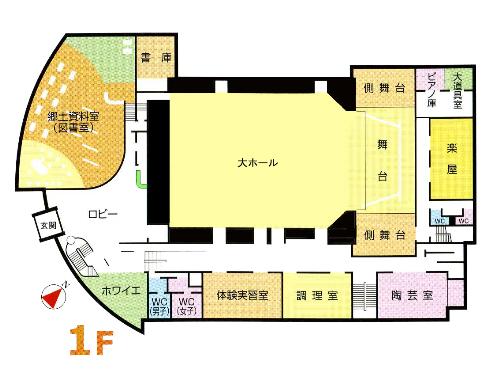 交流促進施設どんと館内見取り図1F